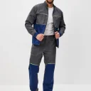 Костюм Волна (брюки+куртка) (тк.35% хлопок, 65% пэ), синий/серый