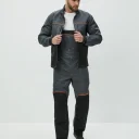 Костюм Волна (полукомбинезон+куртка) (тк.35% хлопок, 65% пэ), черный/серый