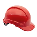Каска защитная ЕЛАНПЛАСТ АЙ-ПРАЙМ ЭКСПЕРТ красная (ленточное оголовье, храповый механизм)