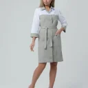 Халат женский "Катрин" серый с белым