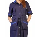 Халат женский "Прибой" т-синий с васильковым* СКИДКА 40%