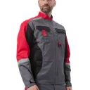 Костюм "МЕГА" куртка/полукомбинезон, цвет: Т.СЕРЫЙ/ЧЕРНЫЙ/КРАСНЫЙ