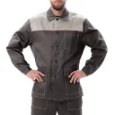 Костюм мужской "Дамаск" летний Т.СЕРЫЙ/СВ.СЕРЫЙ/КРАСНЫЙ