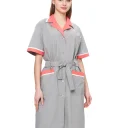 Халат женский "Прибой" цвет св.серый/коралловый/белый СКИДКА 20%