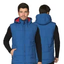 Жилет мужской утеплённый "Амур" васильковый/красный