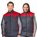 Жилет универсальный утеплённый "Бренд" тёмно-серый/красный