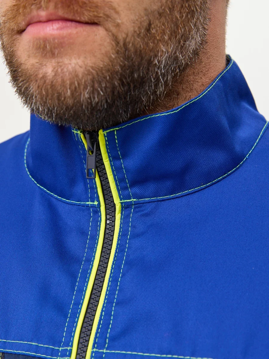 Куртка Волна-33 (35% хл.65% пэ), синий/васильковый - фото 3