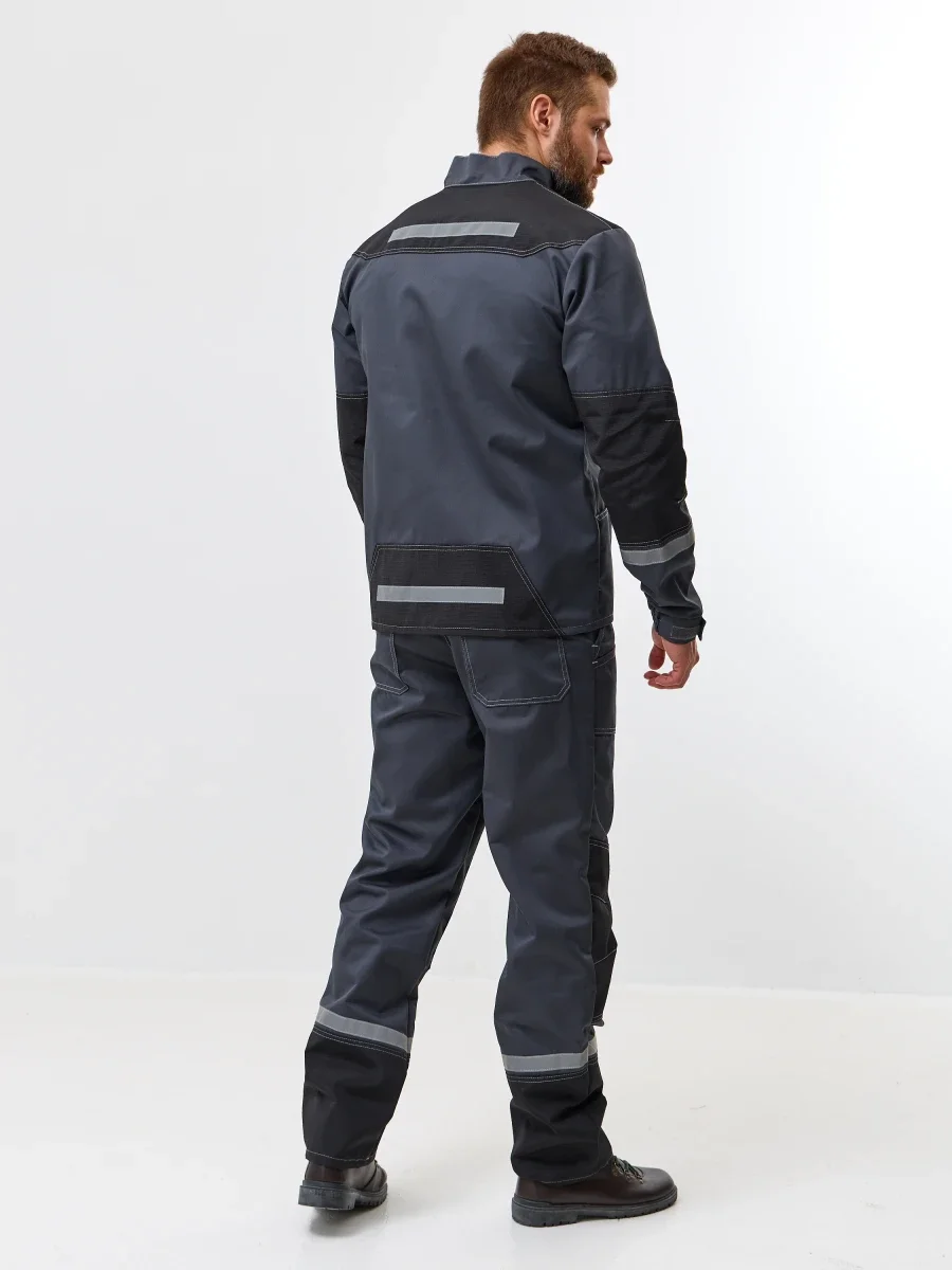 Куртка Агат (35% хл.65% пэ), серый/черный - фото 4