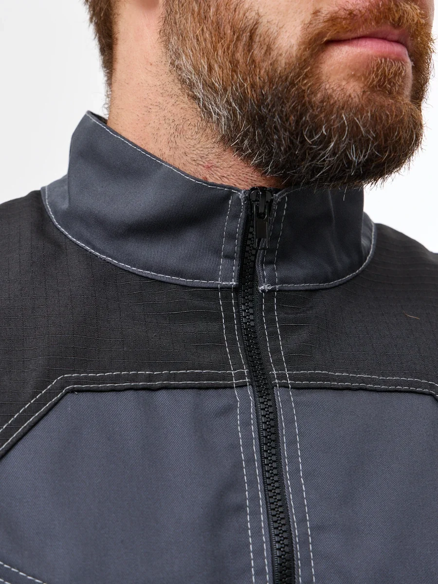 Куртка Агат (35% хл.65% пэ), серый/черный - фото 5