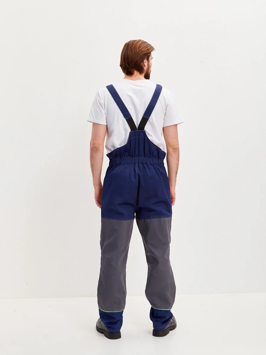 Костюм Волна (полукомбинезон+куртка) (тк.35% хлопок, 65% пэ), синий/серый - фото 8