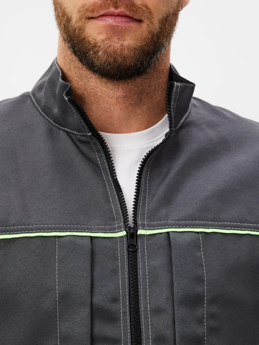 Костюм Волна (брюки+куртка) (тк.35% хлопок, 65% пэ), синий/серый - фото 11