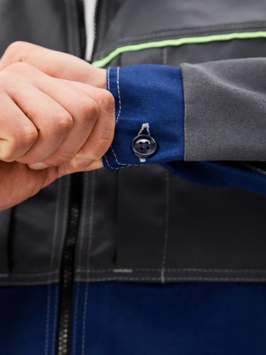 Костюм Волна (брюки+куртка) (тк.35% хлопок, 65% пэ), синий/серый - фото 13