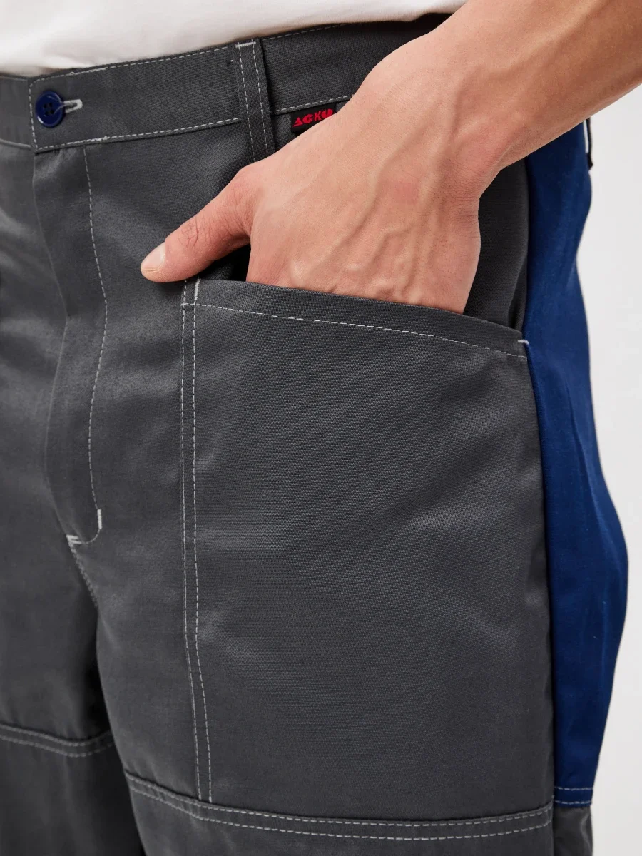 Костюм Волна (брюки+куртка) (тк.35% хлопок, 65% пэ), синий/серый - фото 17