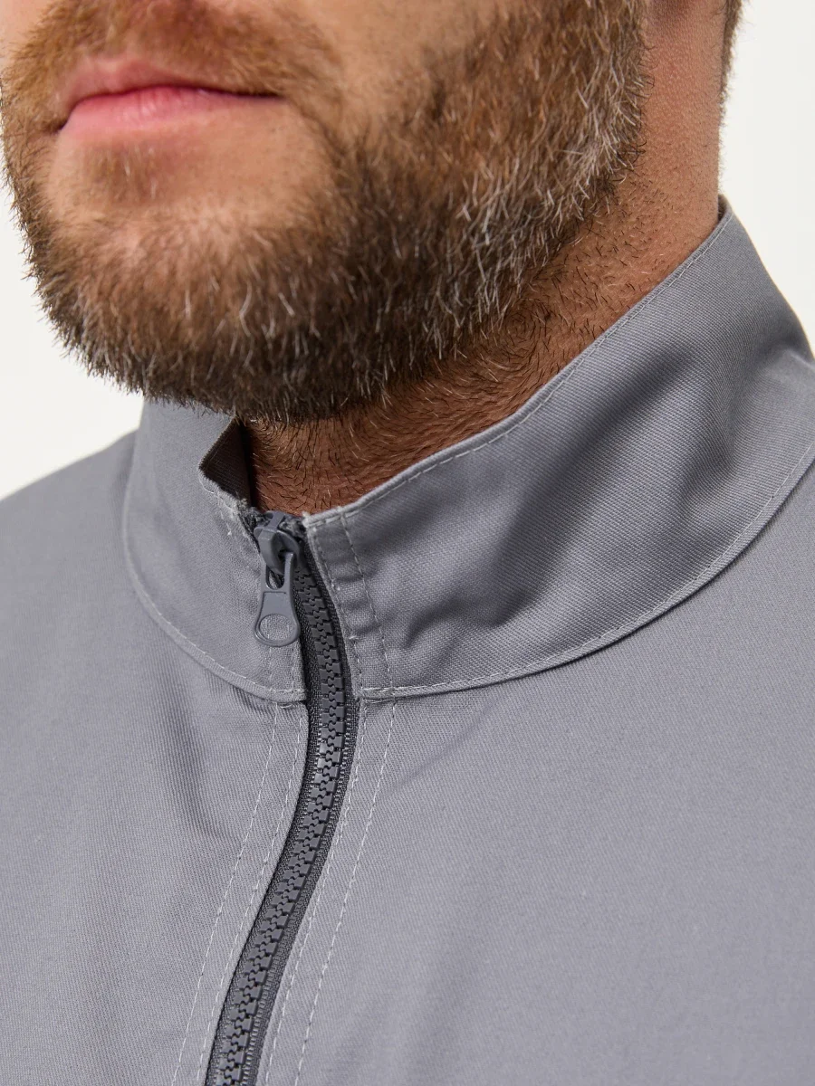 Куртка Волна-2 (35% хлопок, 65% пэ), серый/синий - фото 4