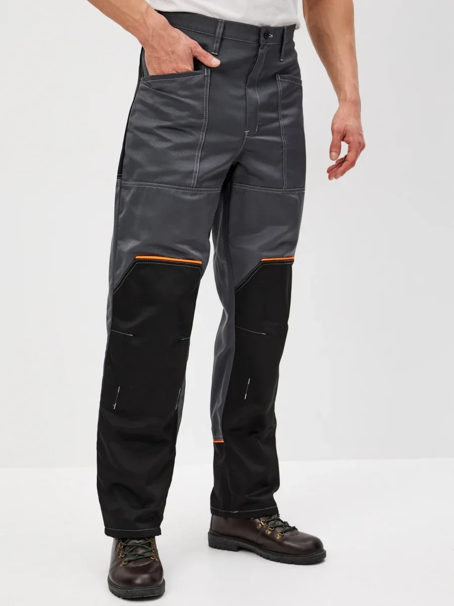 Брюки Волна (тк.35% хлопок, 65% пэ), серые/черный - фото 4