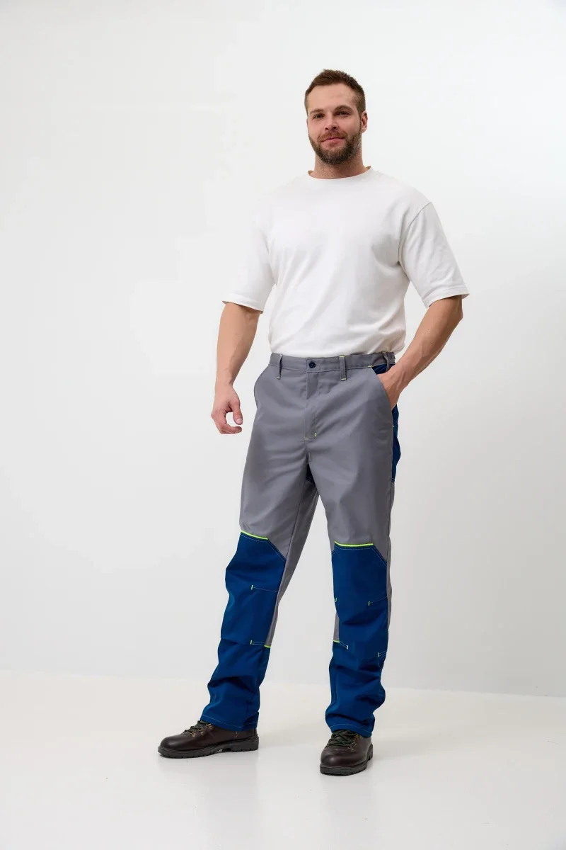 Брюки Волна-2 (35% хлопок, 65% пэ)), серые/синий - фото 3