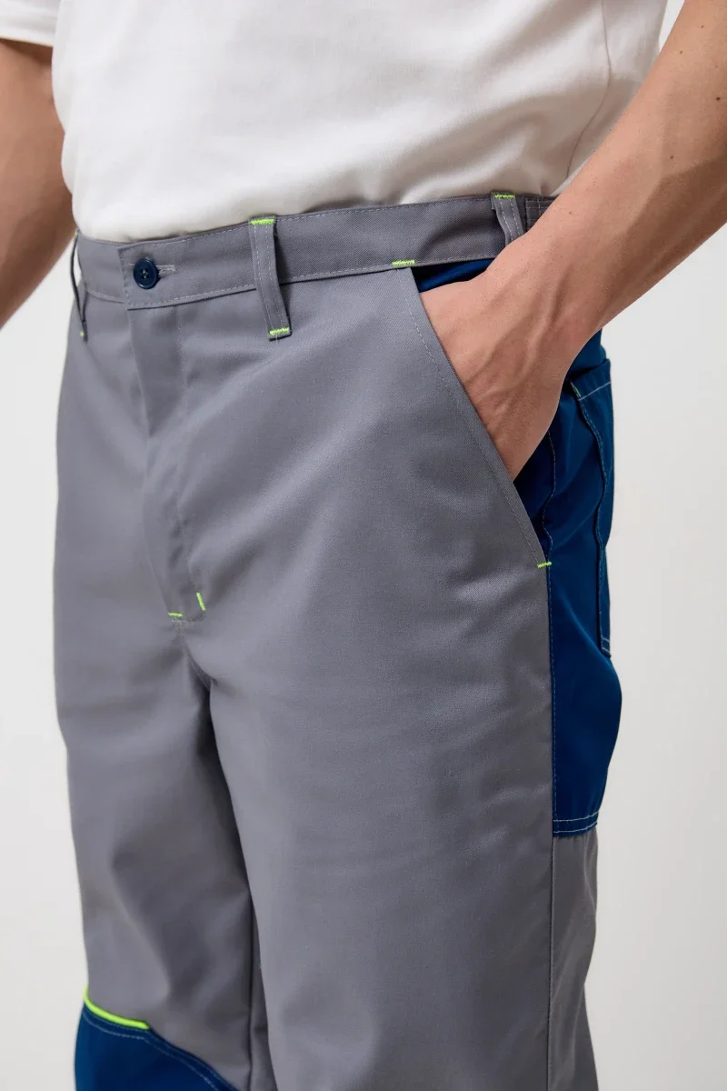 Брюки Волна-2 (35% хлопок, 65% пэ)), серые/синий - фото 6