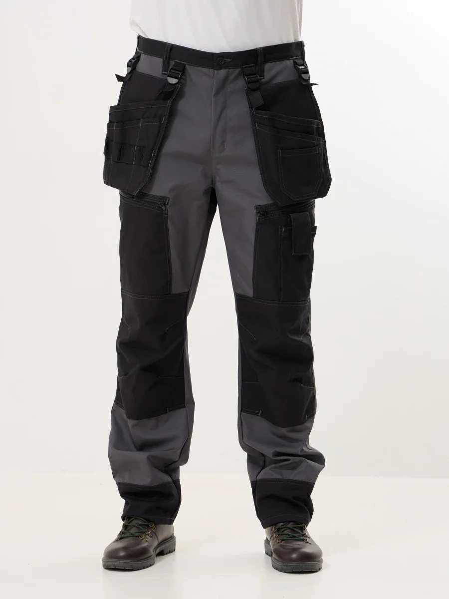 Брюки Крафт (тк. 60% хл 40% пэ), черный/серый - фото 2