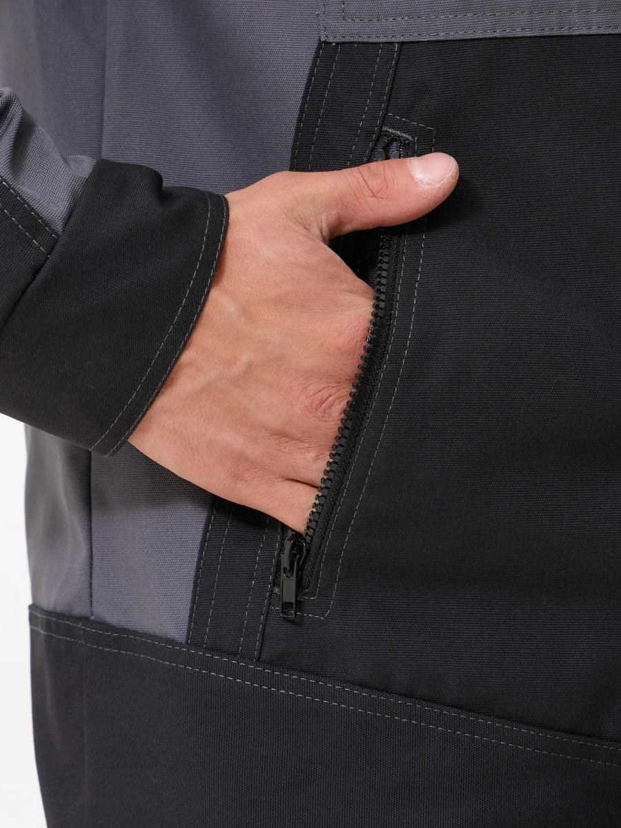 Куртка Крафт (тк.60% хл 40% пэ), серый/черный - фото 4