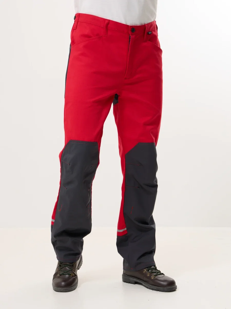 Брюки Корнет (100% хлопок), красный/серый - фото 15