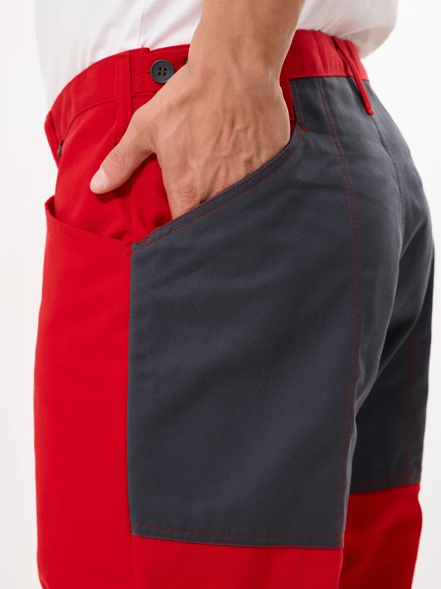 Брюки Корнет (100% хлопок), красный/серый - фото 6