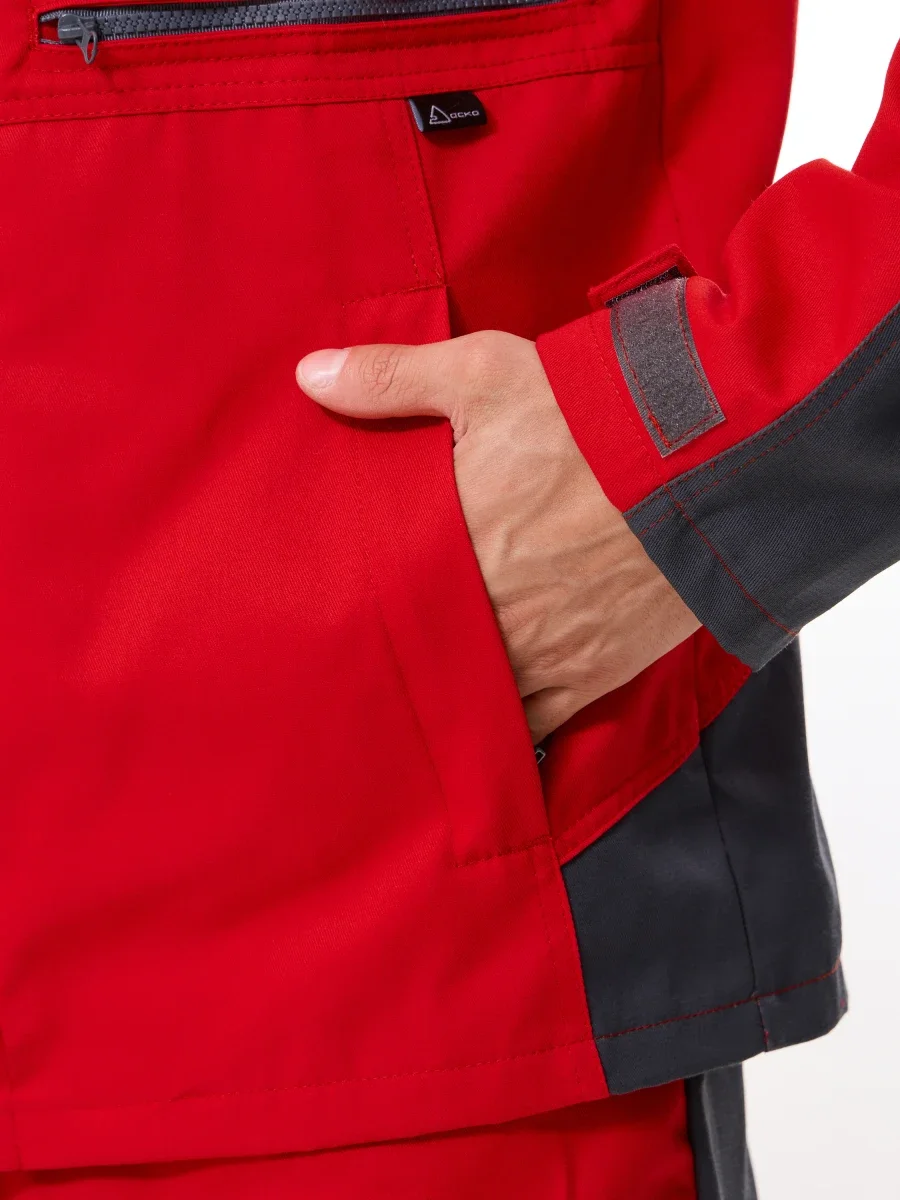 Куртка Корнет (100% хлопок), красный/серый - фото 8
