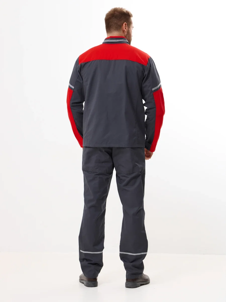 Куртка Корнет (100% хлопок), серый/красный - фото 12