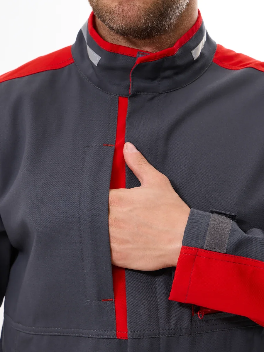 Куртка Корнет (100% хлопок), серый/красный - фото 8