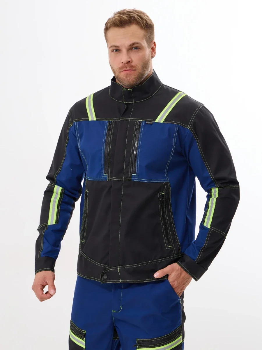 Куртка Эксперт-2 (35% хл.65% пэ), синий/черный - фото 1