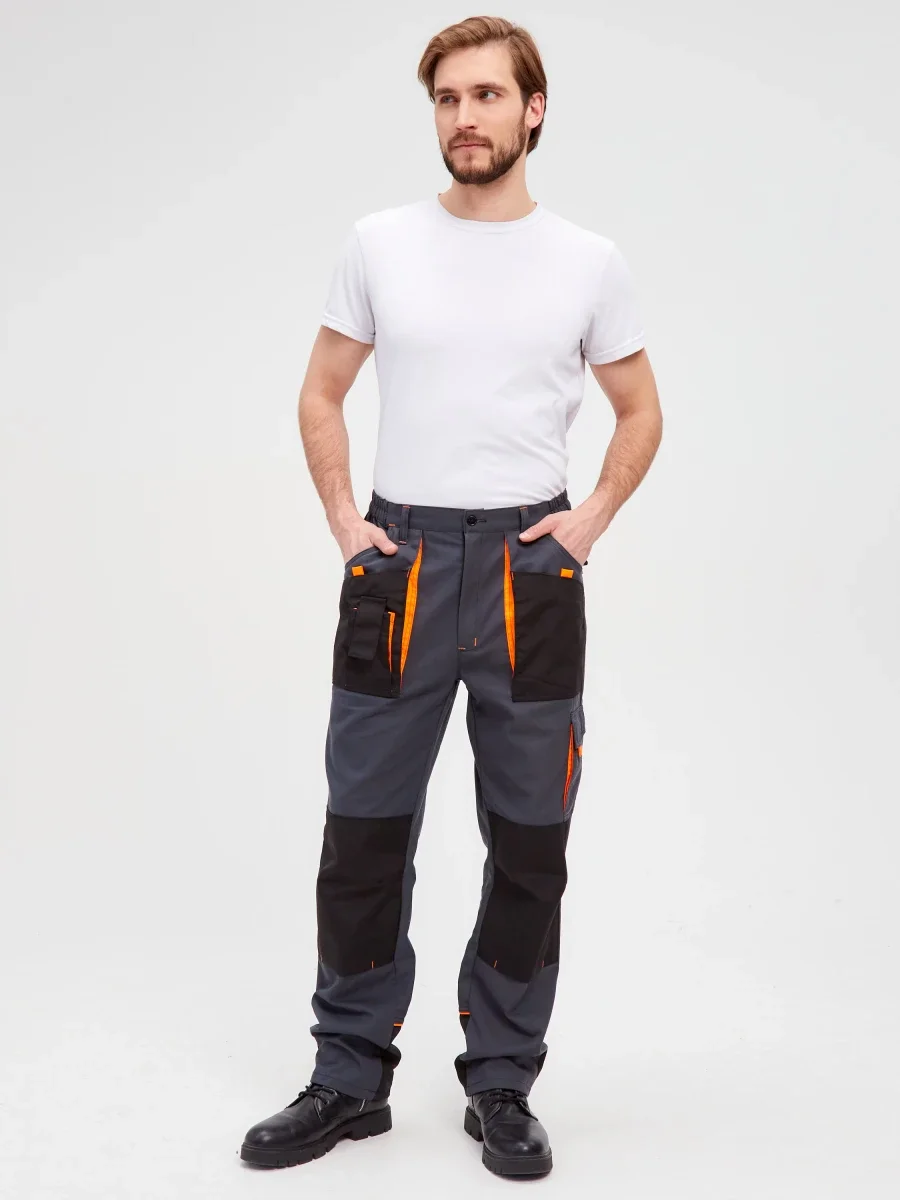 Брюки Босфор (тк.100% хлопок), серый/черный - фото 6