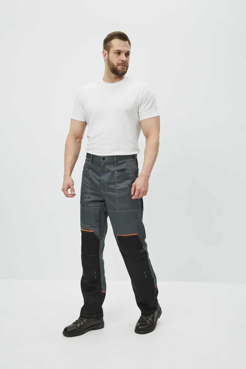 Костюм Волна (брюки+куртка) (тк.35% хлопок, 65% пэ), черный/серый - фото 10