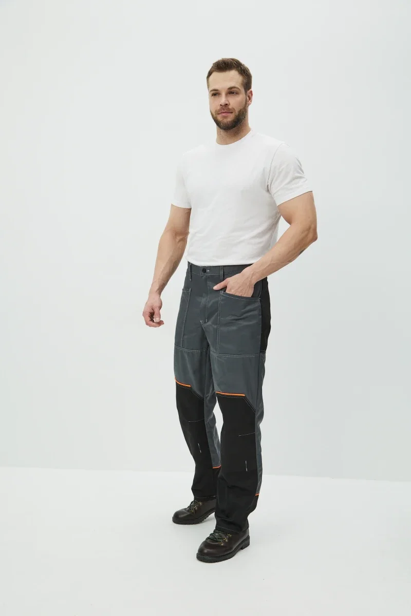 Костюм Волна (брюки+куртка) (тк.35% хлопок, 65% пэ), черный/серый - фото 9