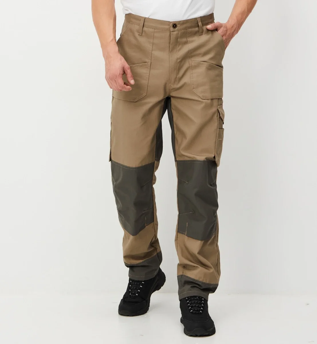 Брюки Канзас (тк.100% хлопок), бежевый/хаки - фото 5