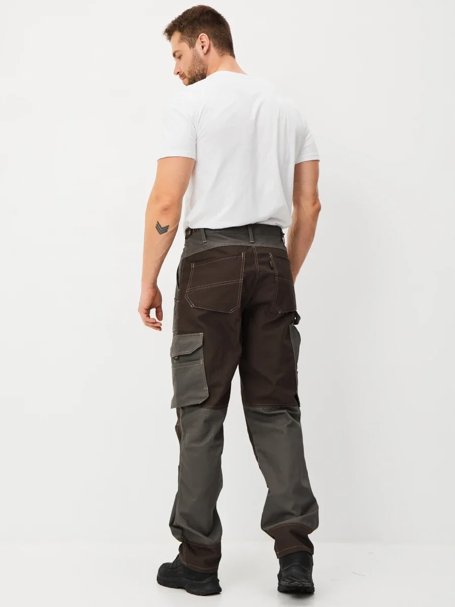 Брюки Канзас (тк.100% хлопок), хаки/коричневый - фото 3