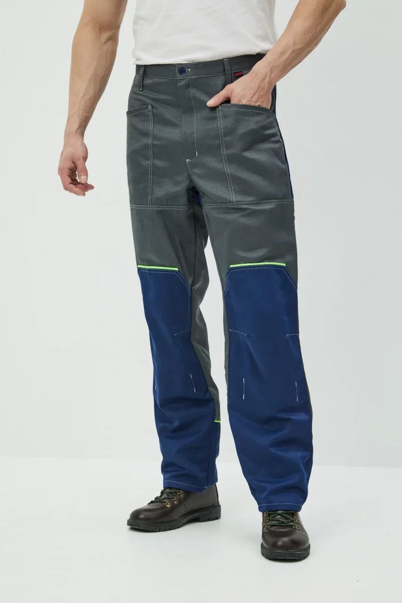 Брюки Волна (тк.35% хлопок, 65% пэ), серые/синий - фото 15