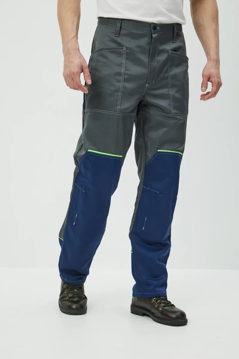 Брюки Волна (тк.35% хлопок, 65% пэ), серые/синий - фото 16