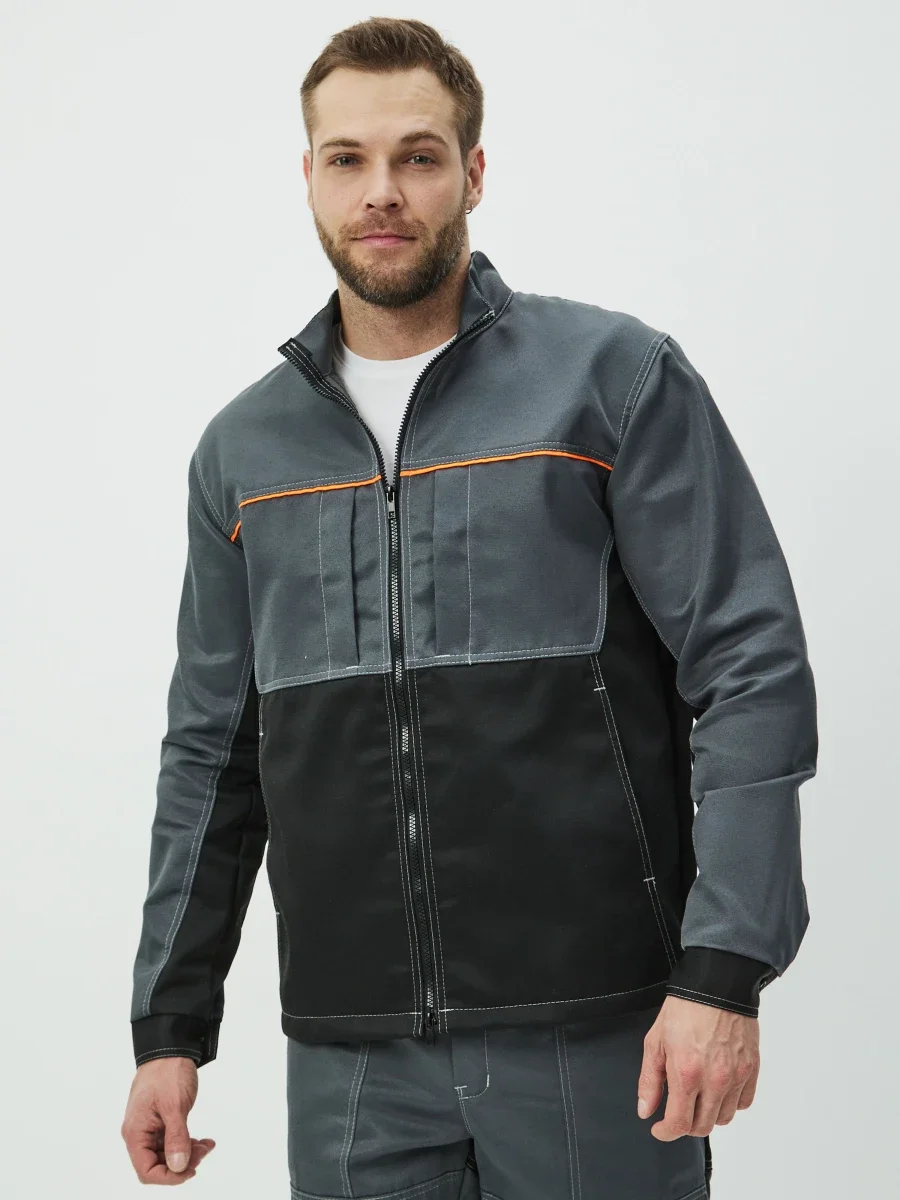 Куртка Волна (35% хл.65% пэ), серый/черный - фото 4