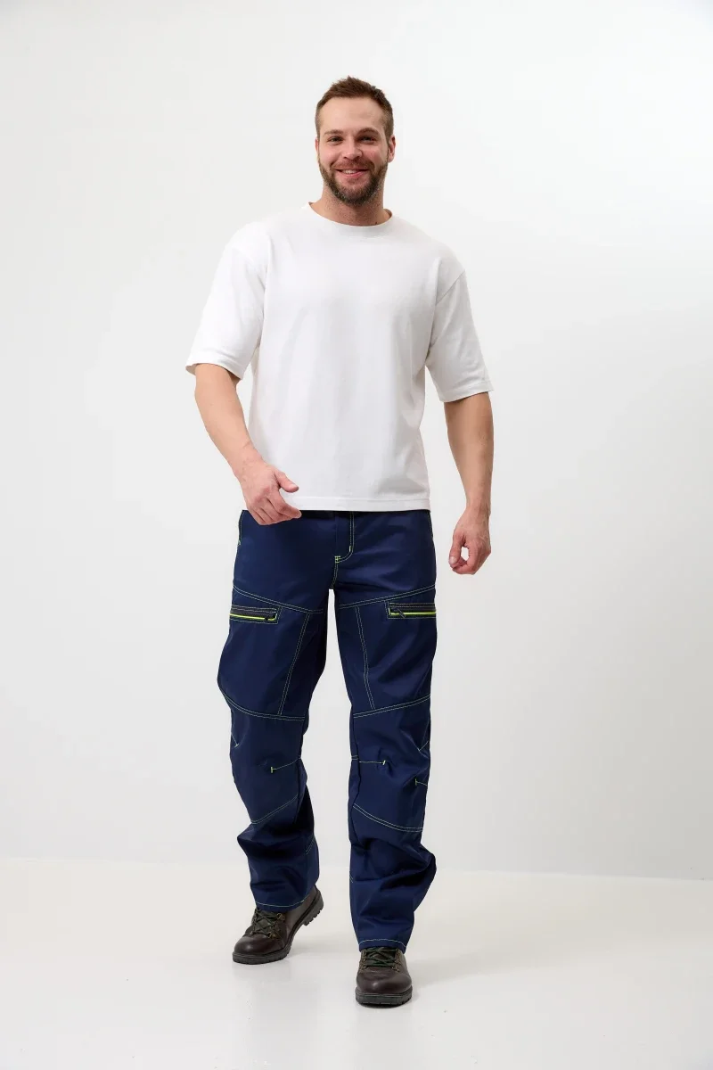 Брюки Волна-33 (тк.35% хлопок, 65% пэ), синий/васильковый - фото 9