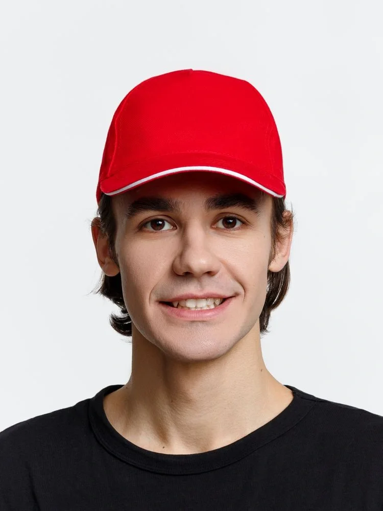 Бейсболка Long Beach, красная с белым - фото 17