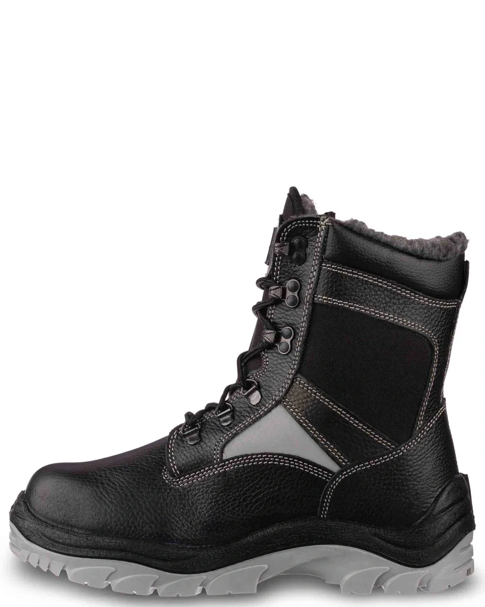 Ботинки кожаные утепленные высокие СТРОИТЕЛЬ ПУ/ТПУ, металлический подносок, антипрокольная стелька - фото 4