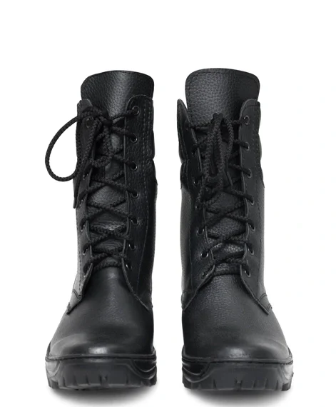 Ботинки кожаные с высоким берцем "Ратник" черные - фото 2