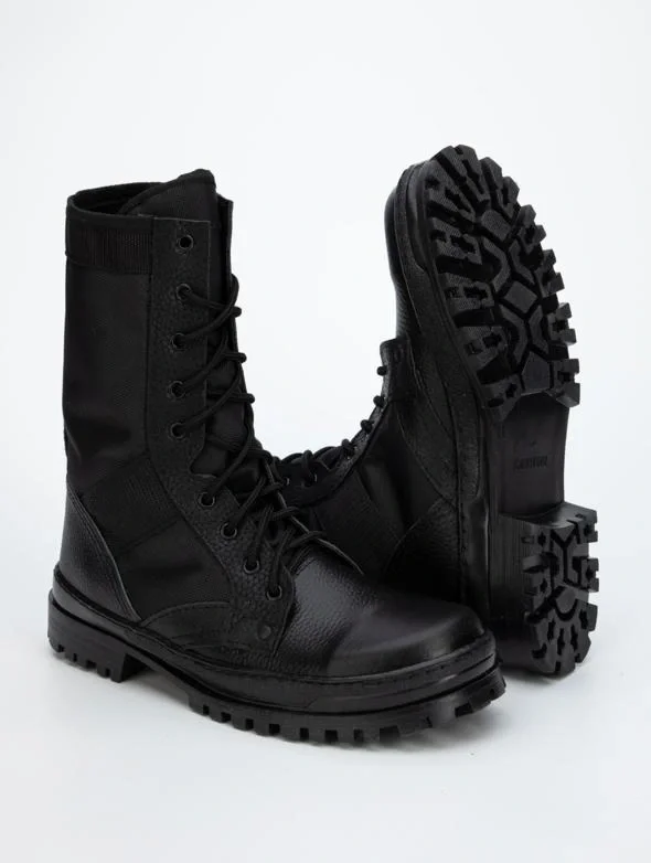 Ботинки с высокими берцами "Тропик" черные, натуральная кожа - фото 1