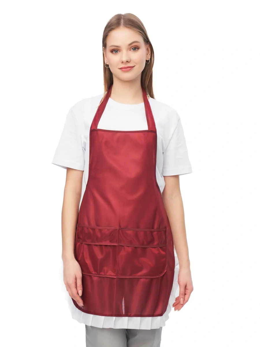 Фартук нейлоновый бордовый РАСПРОДАЖА 20% - фото 1