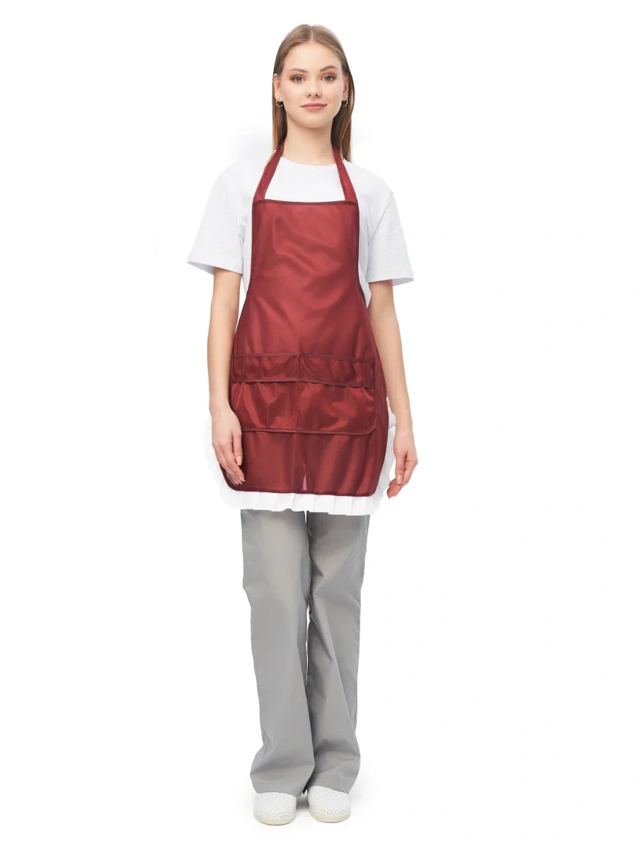 Фартук нейлоновый бордовый РАСПРОДАЖА 20% - фото 5