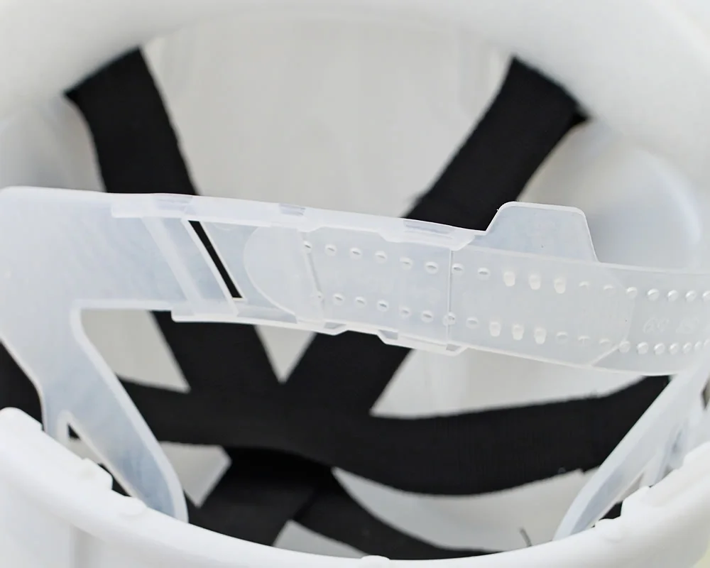 Каска защитная ЕЛАНПЛАСТ ЕВРОПА белая (ленточное оголовье) - фото 4