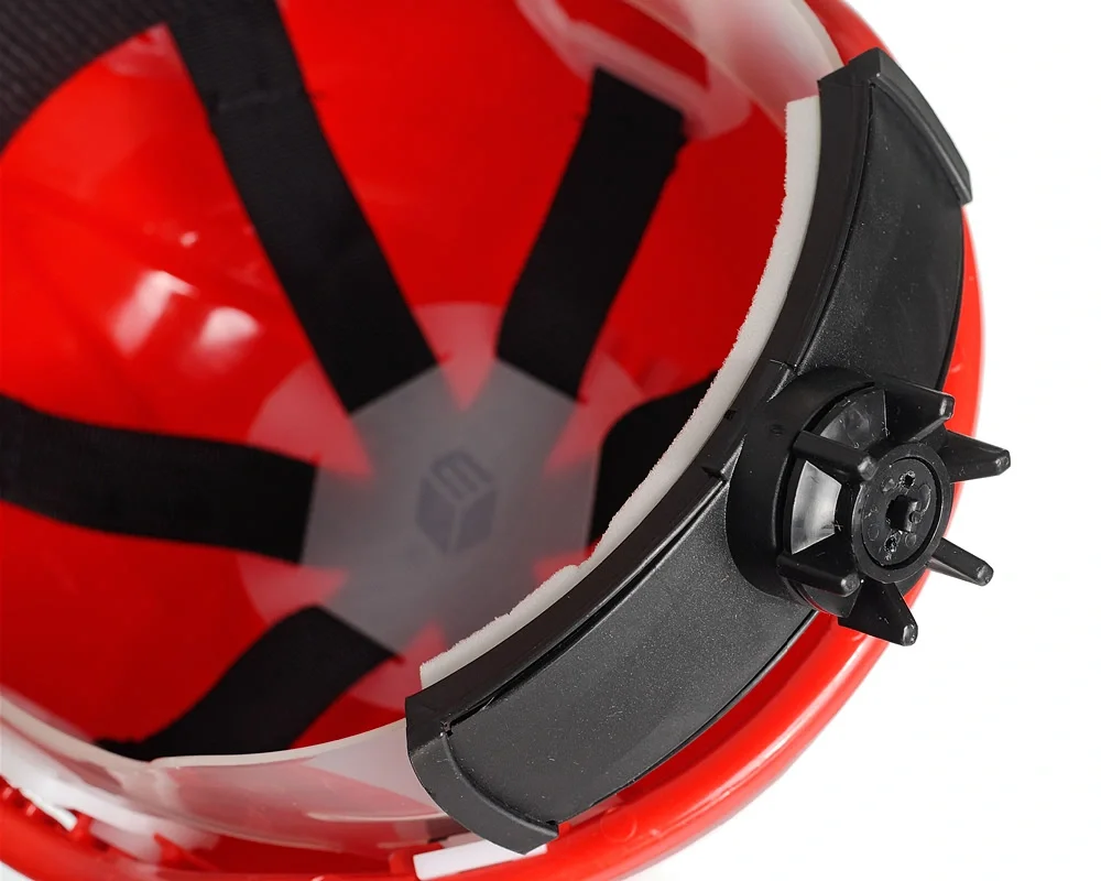 Каска защитная ЕЛАНПЛАСТ ЕВРОПА-ЛЮКС красная (ленточное оголовье, храповый механизм) - фото 5