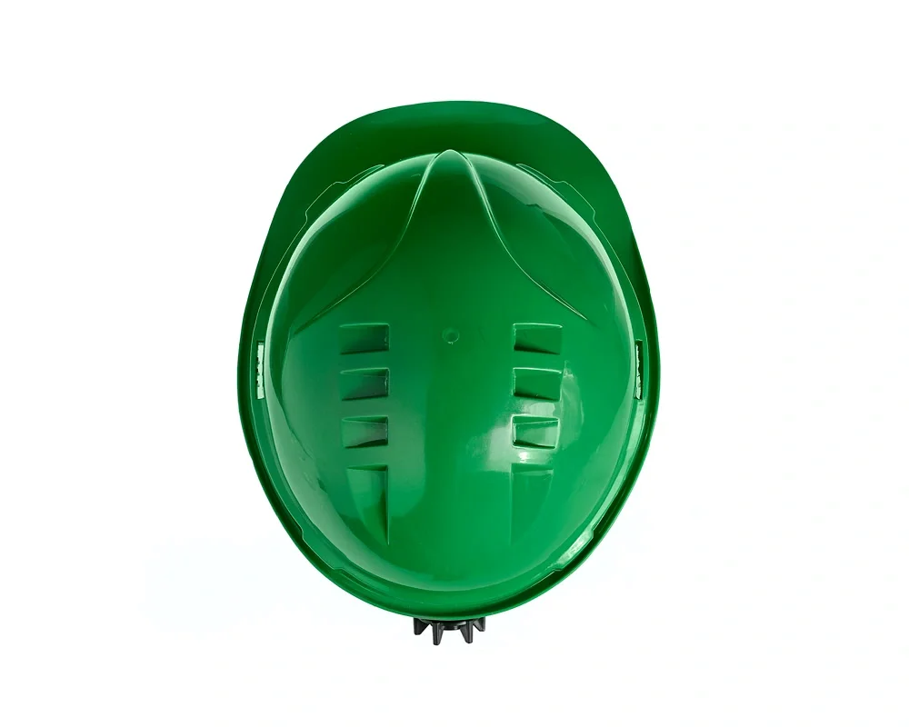 Каска защитная ЕЛАНПЛАСТ ЕВРОПА-ЛЮКС зеленая (ленточное оголовье, храповый механизм) - фото 8