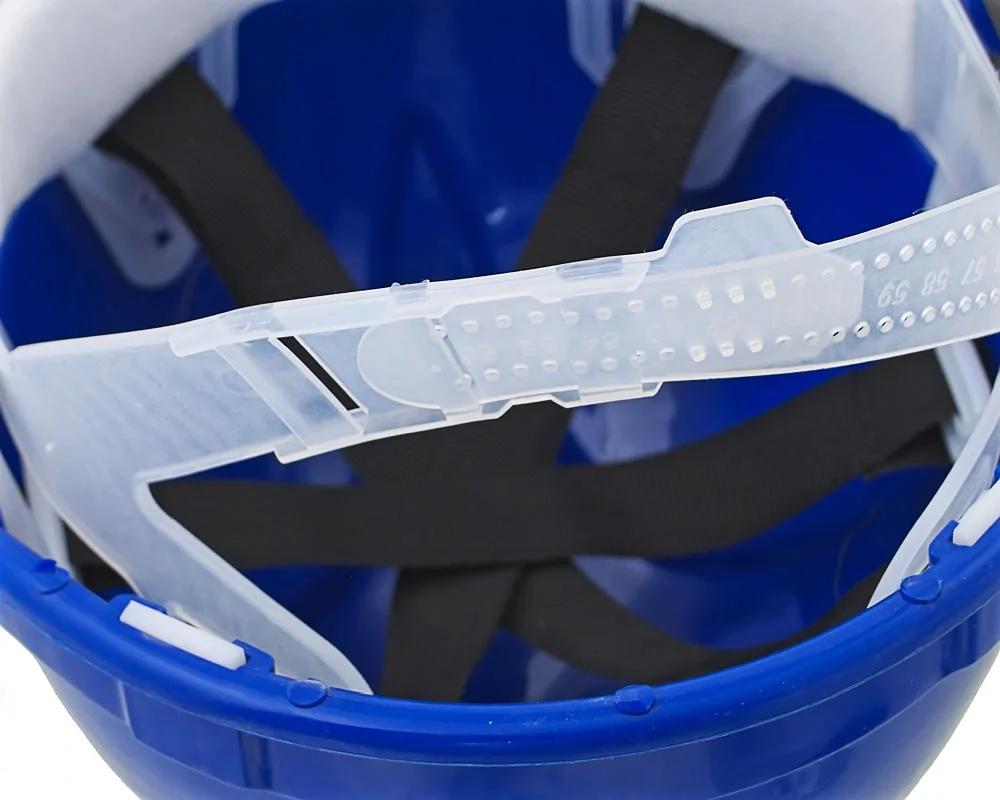 Каска защитная ЕЛАНПЛАСТ ЕВРОПА синяя (ленточное оголовье) - фото 10