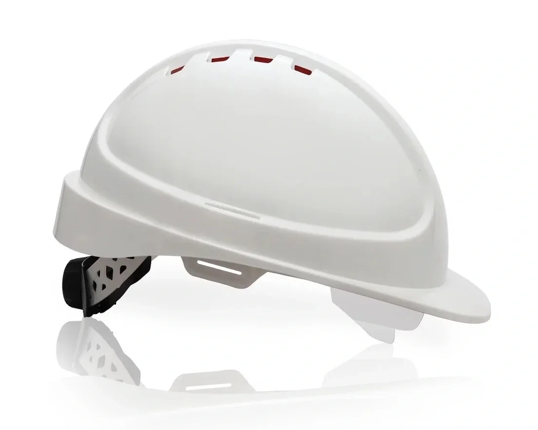 Каска защитная ЕЛАНПЛАСТ ФОРВАРД со встроенными очками белая - фото 2