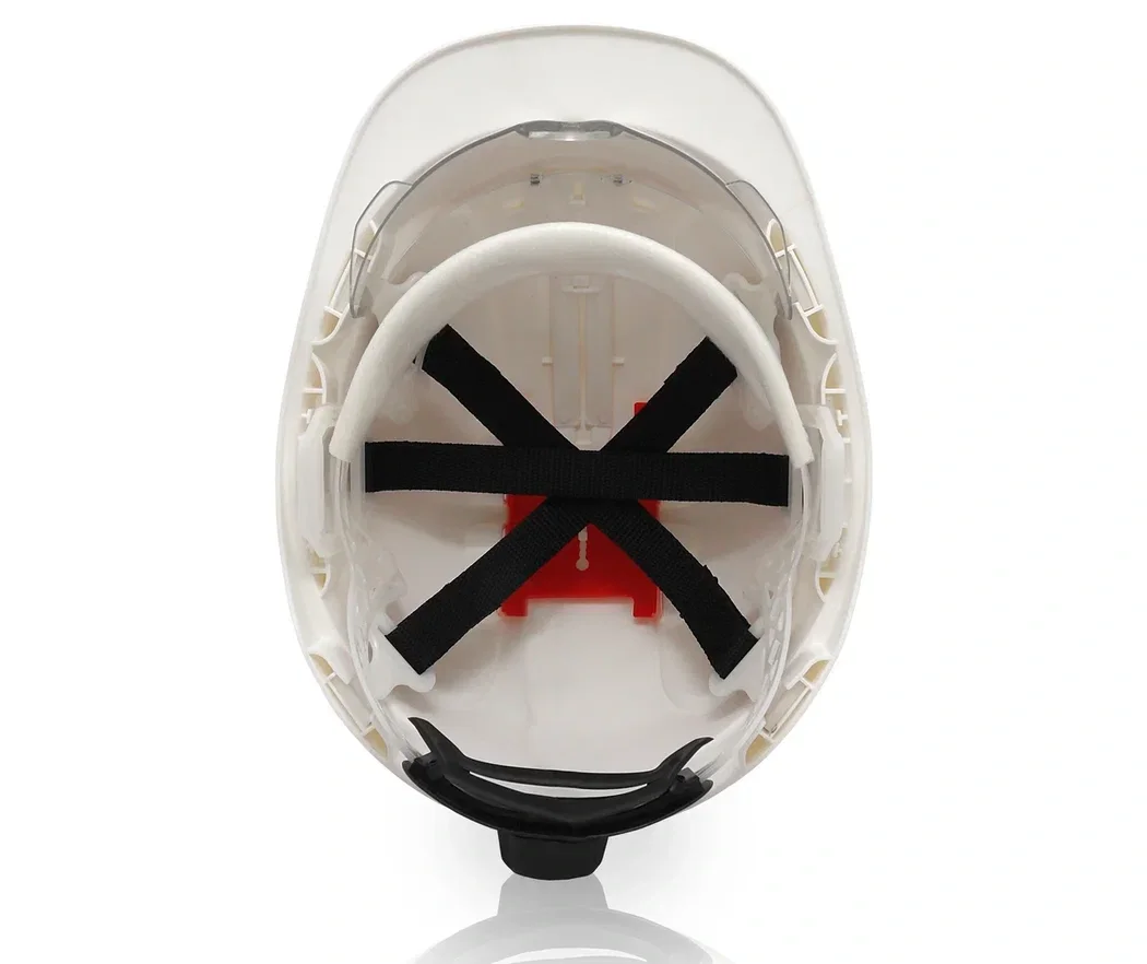 Каска защитная ЕЛАНПЛАСТ ФОРВАРД со встроенными очками оранжевая - фото 4